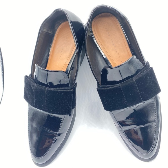 Zara Trafaluc Glossy Black Women’s Loafers with Velvet Bow EU 39 - Picture 10 of 16